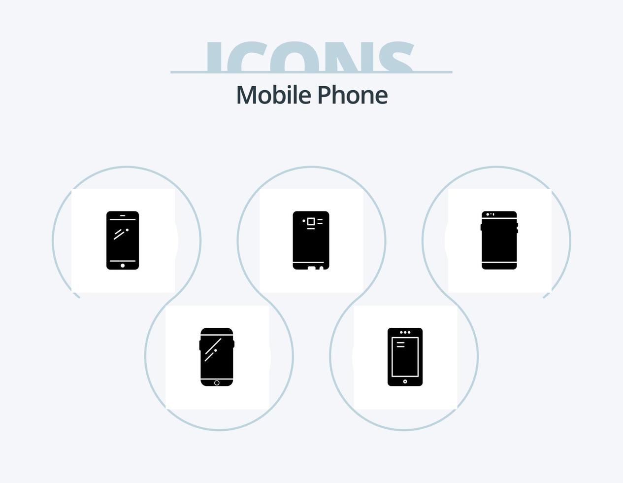 mobiel telefoon glyph icoon pak 5 icoon ontwerp. . . rug. Samsung. mobiel vector