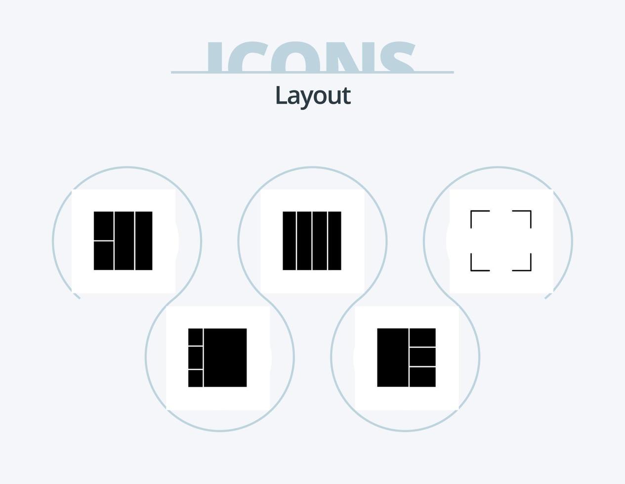 lay-out glyph icoon pak 5 icoon ontwerp. . vector