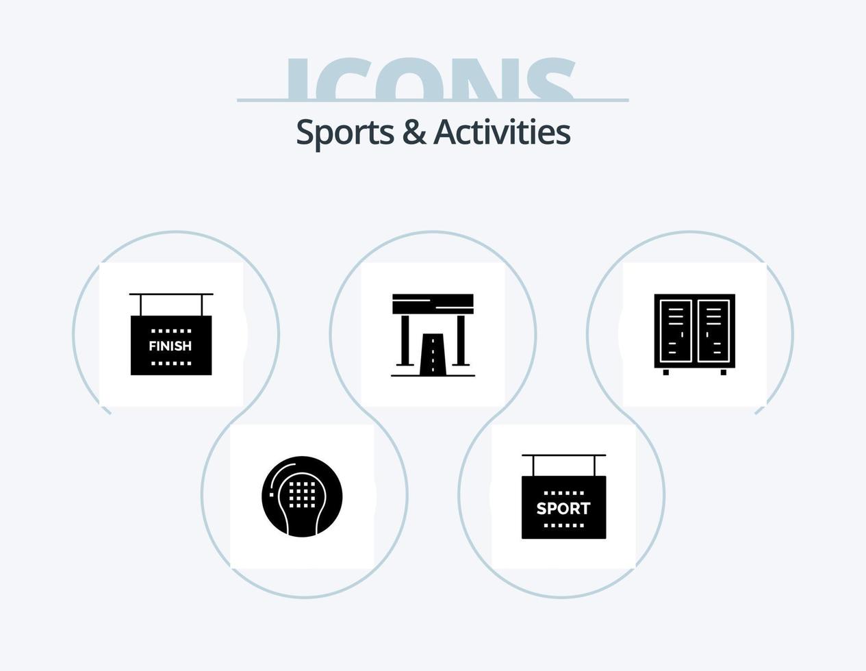 sport- en activiteiten glyph icoon pak 5 icoon ontwerp. recreatie. af hebben. sport. atletiek. sport- vector