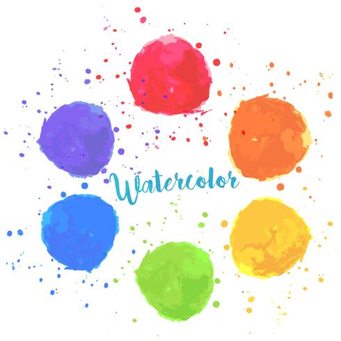 Regenboogkleuren Aquarel verfvlekken vector