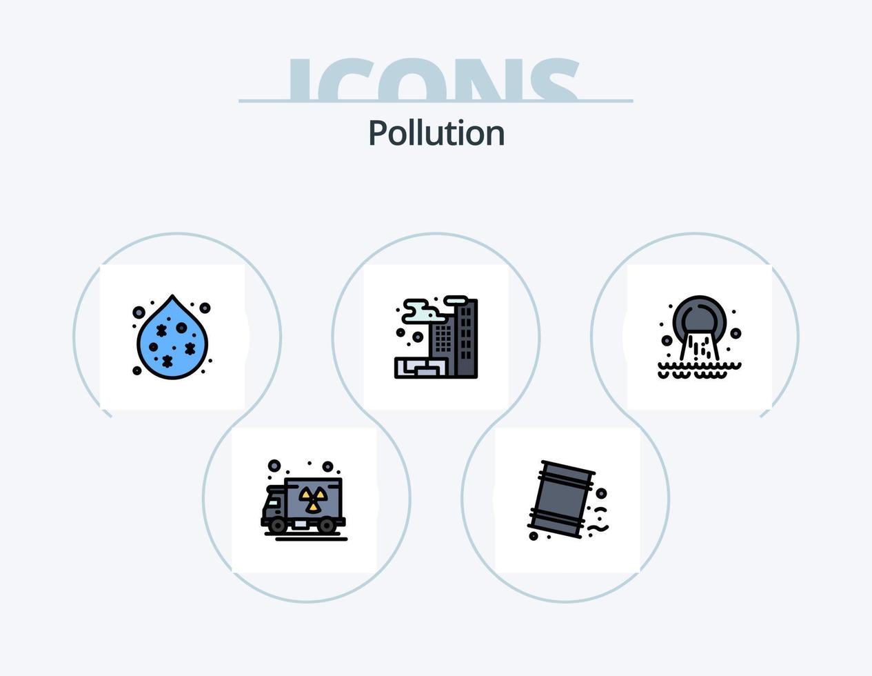 verontreiniging lijn gevulde icoon pak 5 icoon ontwerp. gas. afval. gas. vervuiling. milieu vector