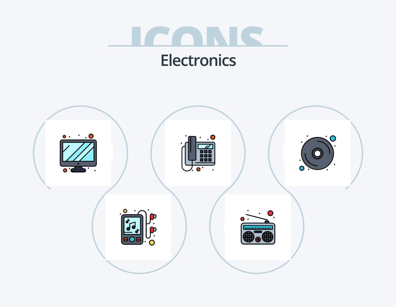 elektronica lijn gevulde icoon pak 5 icoon ontwerp. . ic. elektrisch. elektronisch. bestanddeel vector