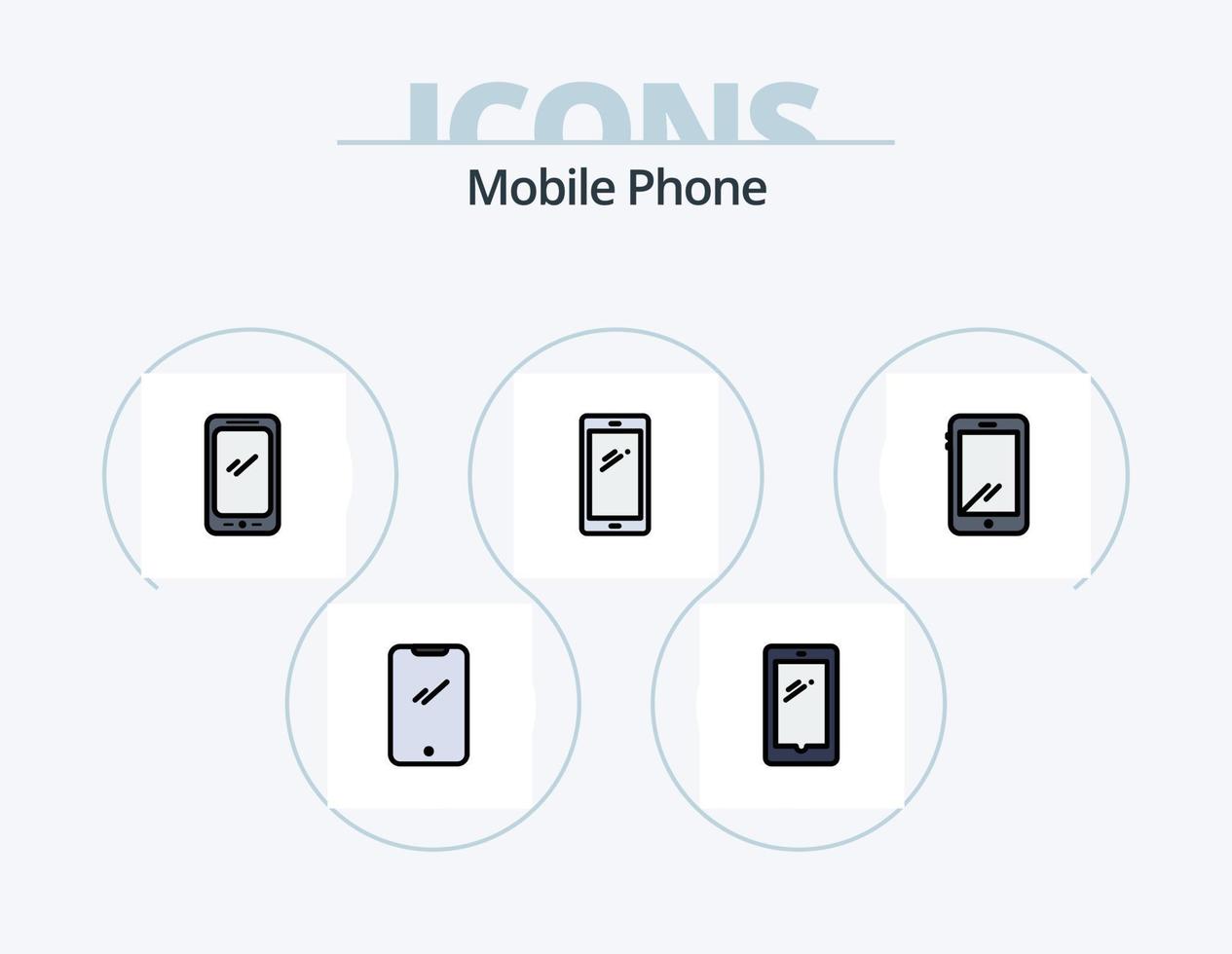 mobiel telefoon lijn gevulde icoon pak 5 icoon ontwerp. . vector