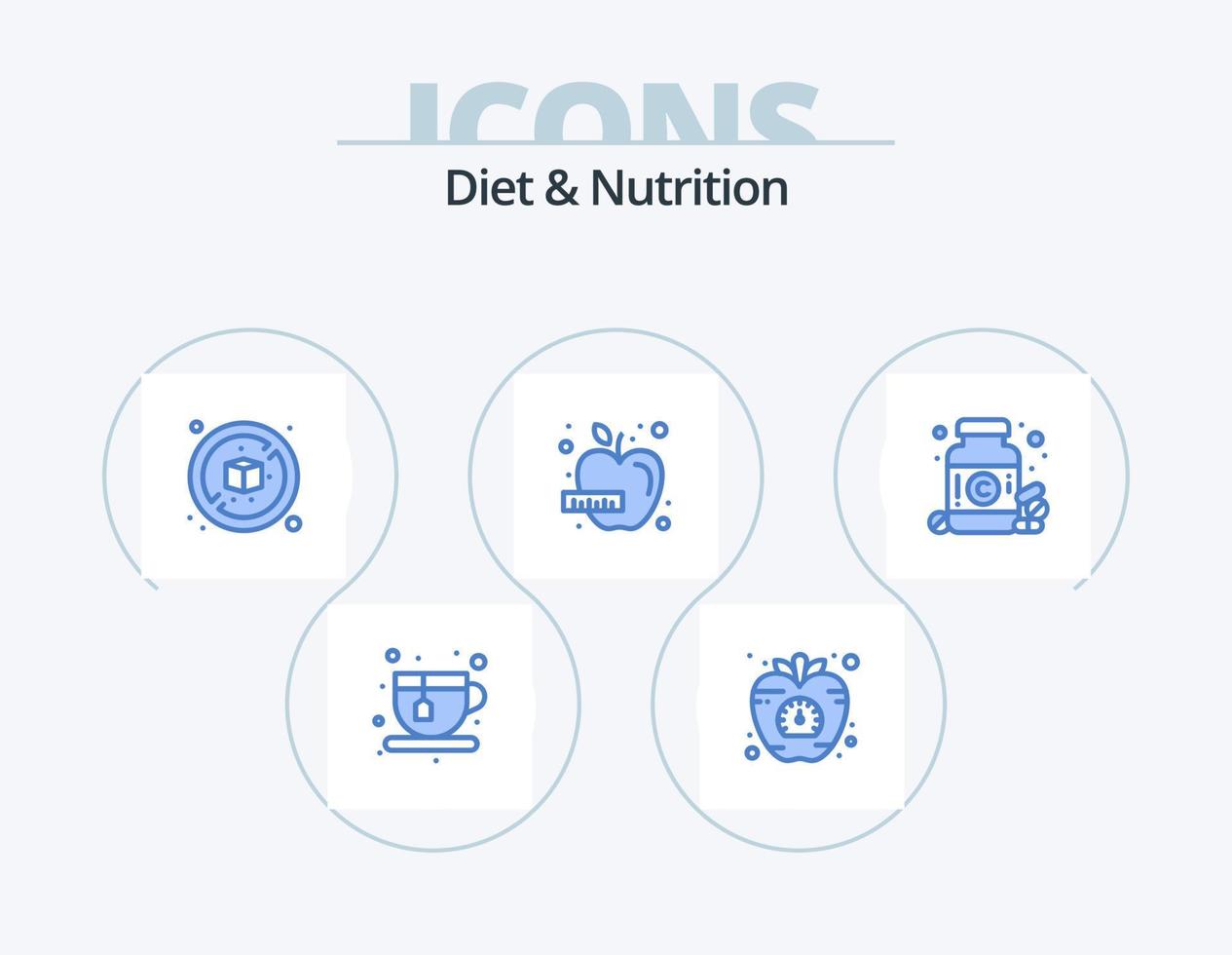 eetpatroon en voeding blauw icoon pak 5 icoon ontwerp. geneesmiddel. eetpatroon. Nee. groente. eetpatroon vector