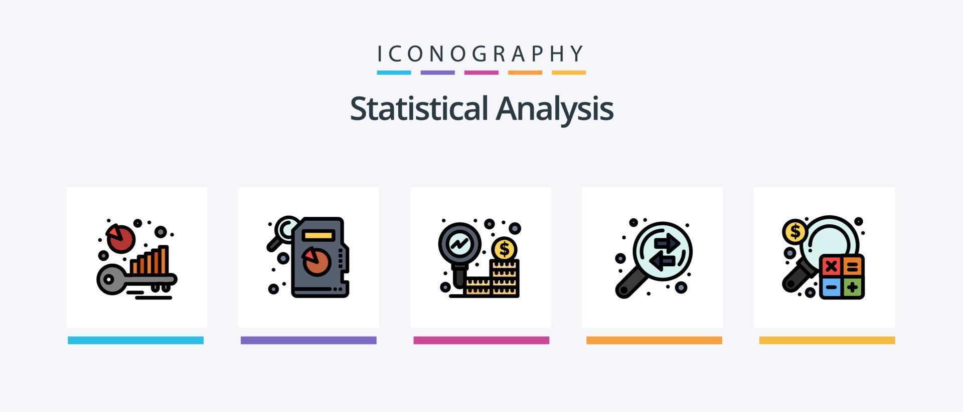 statistisch analyse lijn gevulde 5 icoon pak inclusief . consumenten Onderzoek. Onderzoek. versnelling. diagram. creatief pictogrammen ontwerp vector