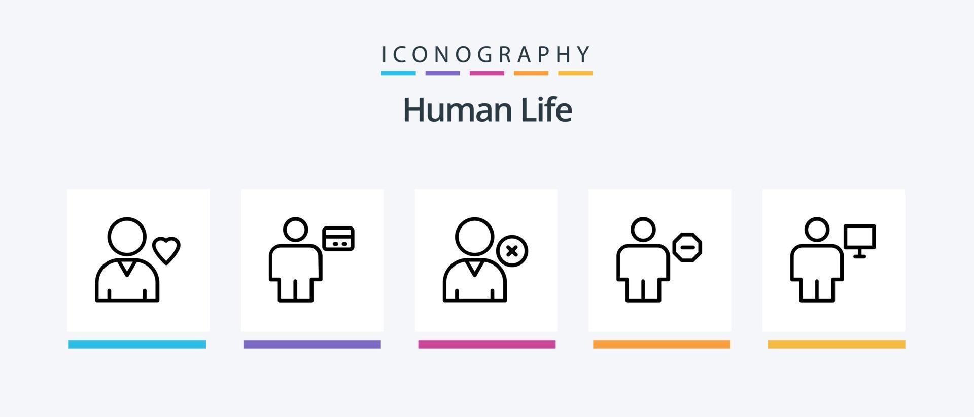 menselijk lijn 5 icoon pak inclusief code. avatar. lichaam. gebruiker. Bewerk. creatief pictogrammen ontwerp vector