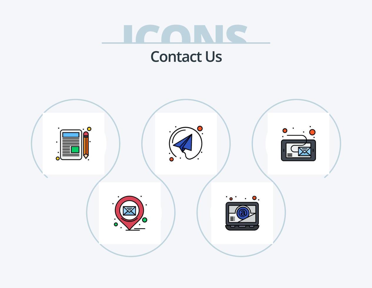 contact ons lijn gevulde icoon pak 5 icoon ontwerp. . bericht. missend. postvak IN. laptop vector