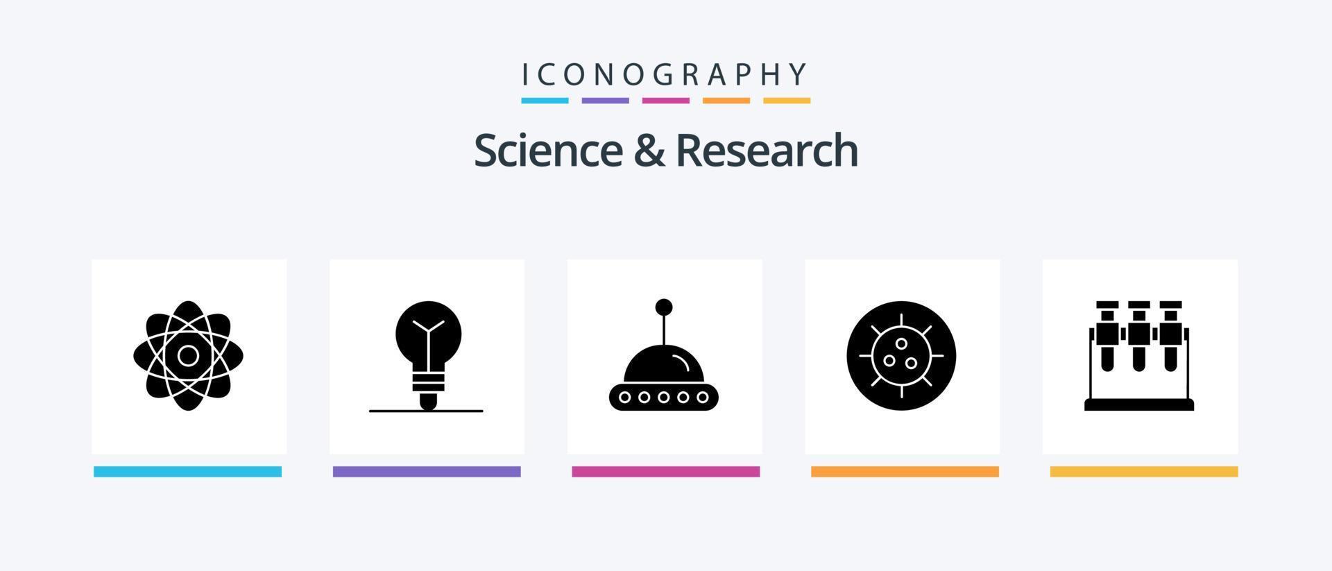 wetenschap glyph 5 icoon pak inclusief . ufo. wetenschap. chemie. creatief pictogrammen ontwerp vector