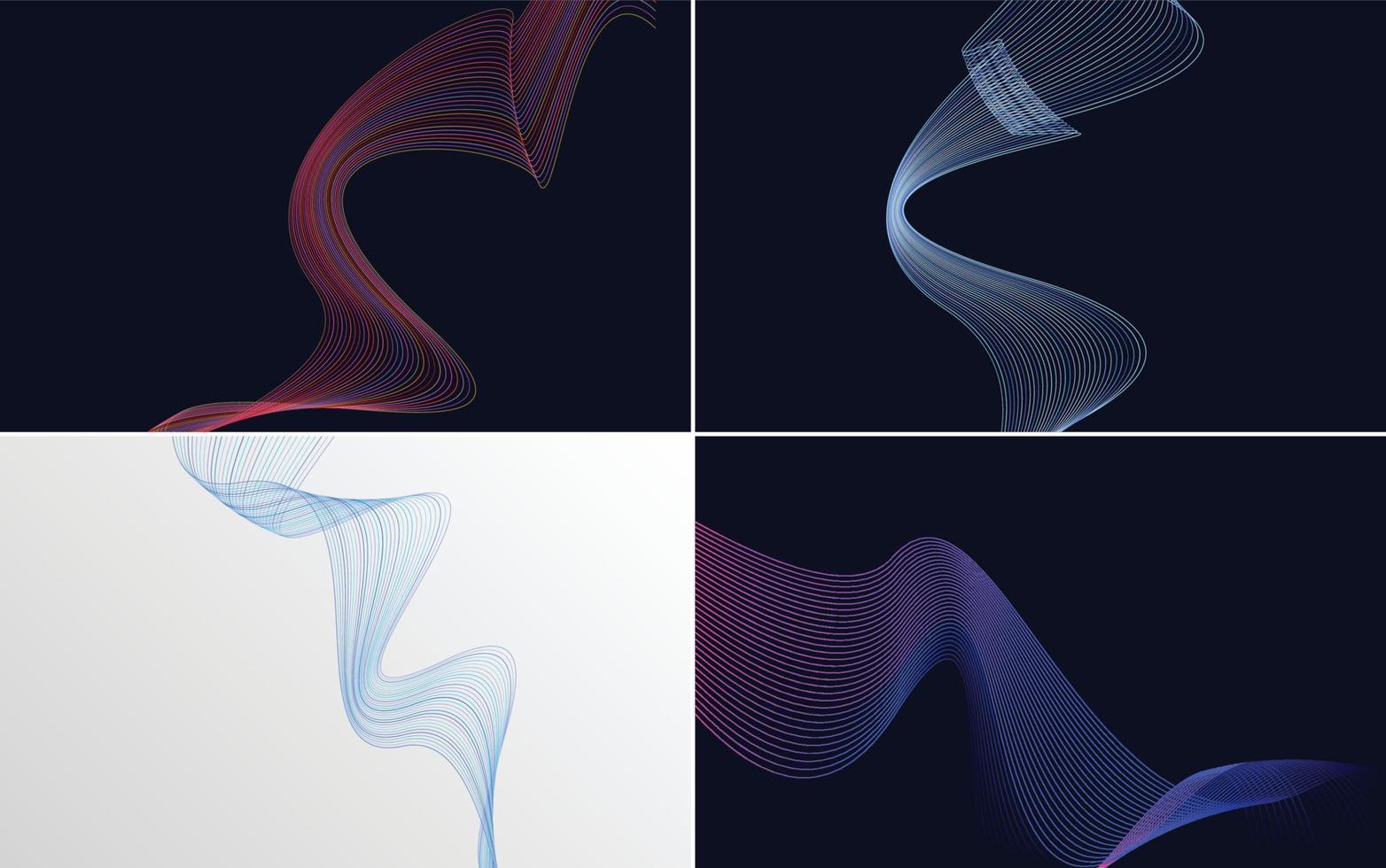 toevoegen een uniek tintje naar uw ontwerpen met een reeks van 4 abstract golvend lijnen vector