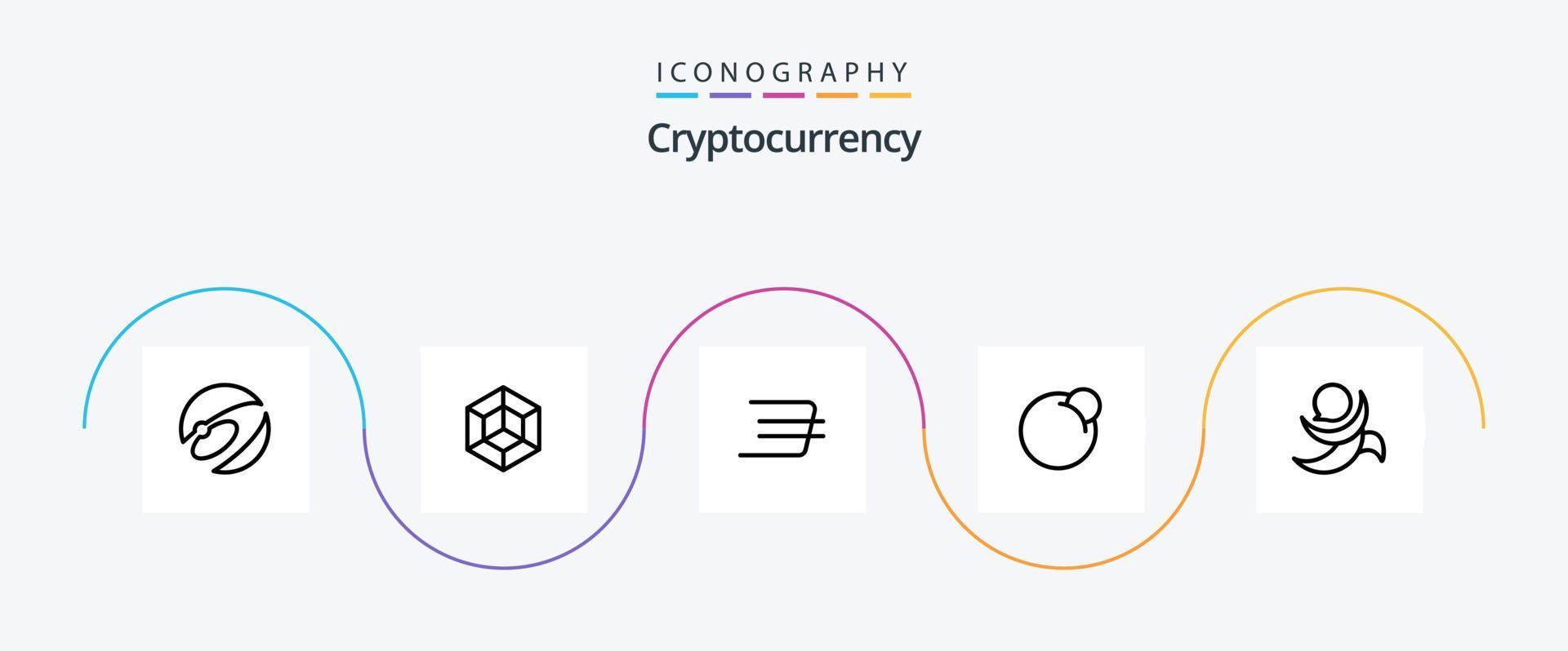 cryptogeld lijn 5 icoon pak inclusief crypto . rood munt . crypto . crypto vector