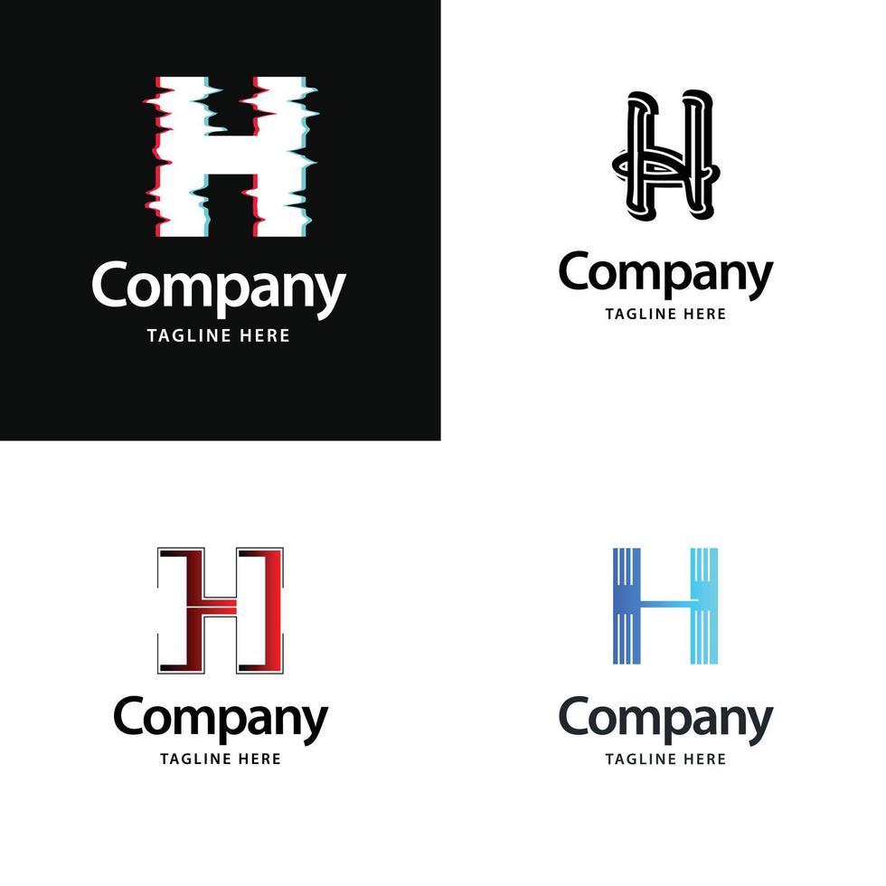 brief h groot logo pak ontwerp creatief modern logos ontwerp voor uw bedrijf vector