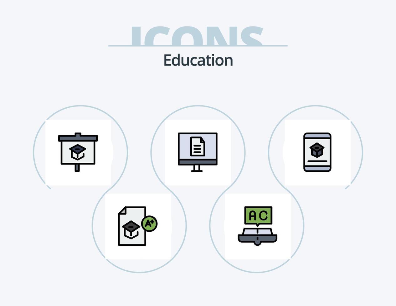 onderwijs lijn gevulde icoon pak 5 icoon ontwerp. aan het leren. onderwijs. aan het leren. lezing. kennis vector