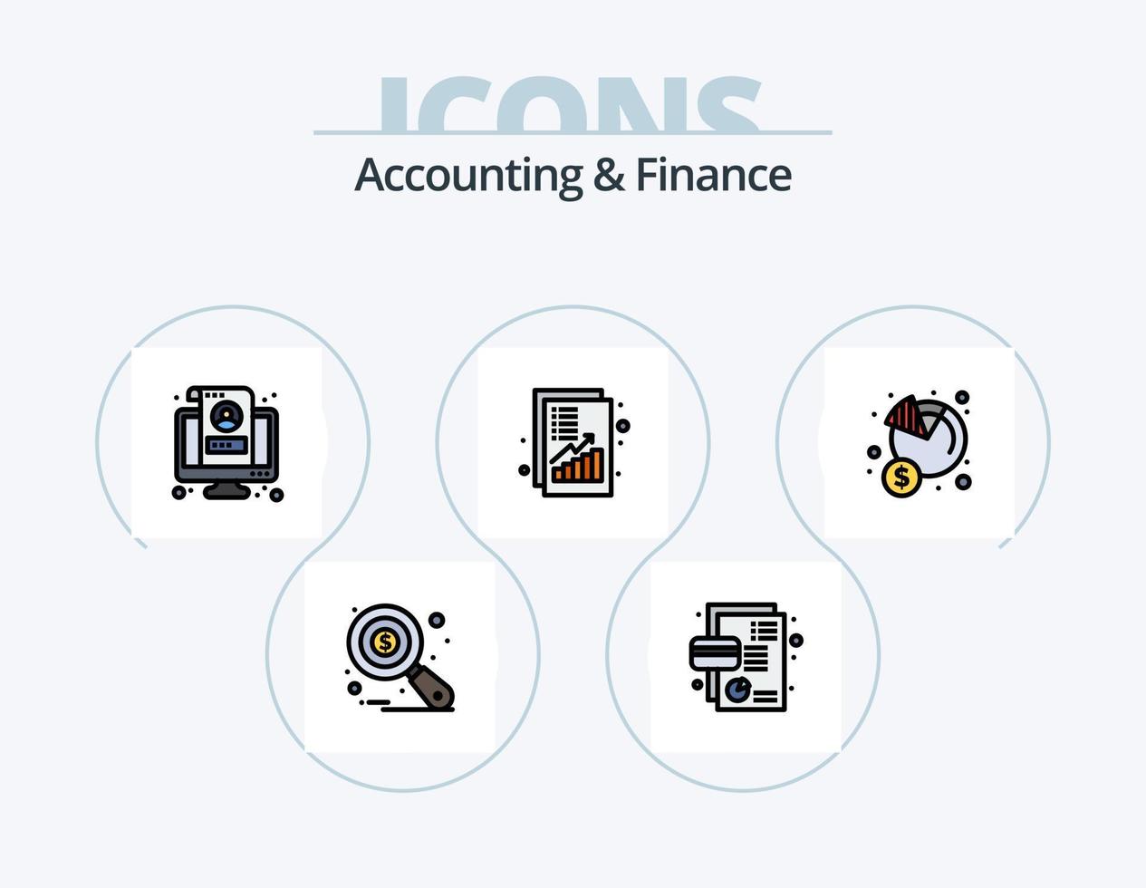 accounting en financiën lijn gevulde icoon pak 5 icoon ontwerp. certificaat. groeien. geld. financiën. bedrijf vector