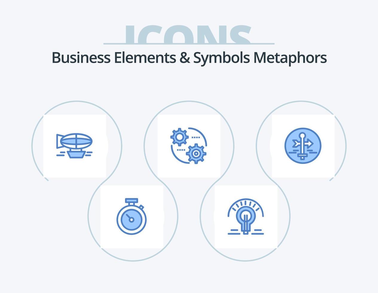 bedrijf elementen en symbolen metaforen blauw icoon pak 5 icoon ontwerp. instelling. instelling. lucht. controle. vakantie vector