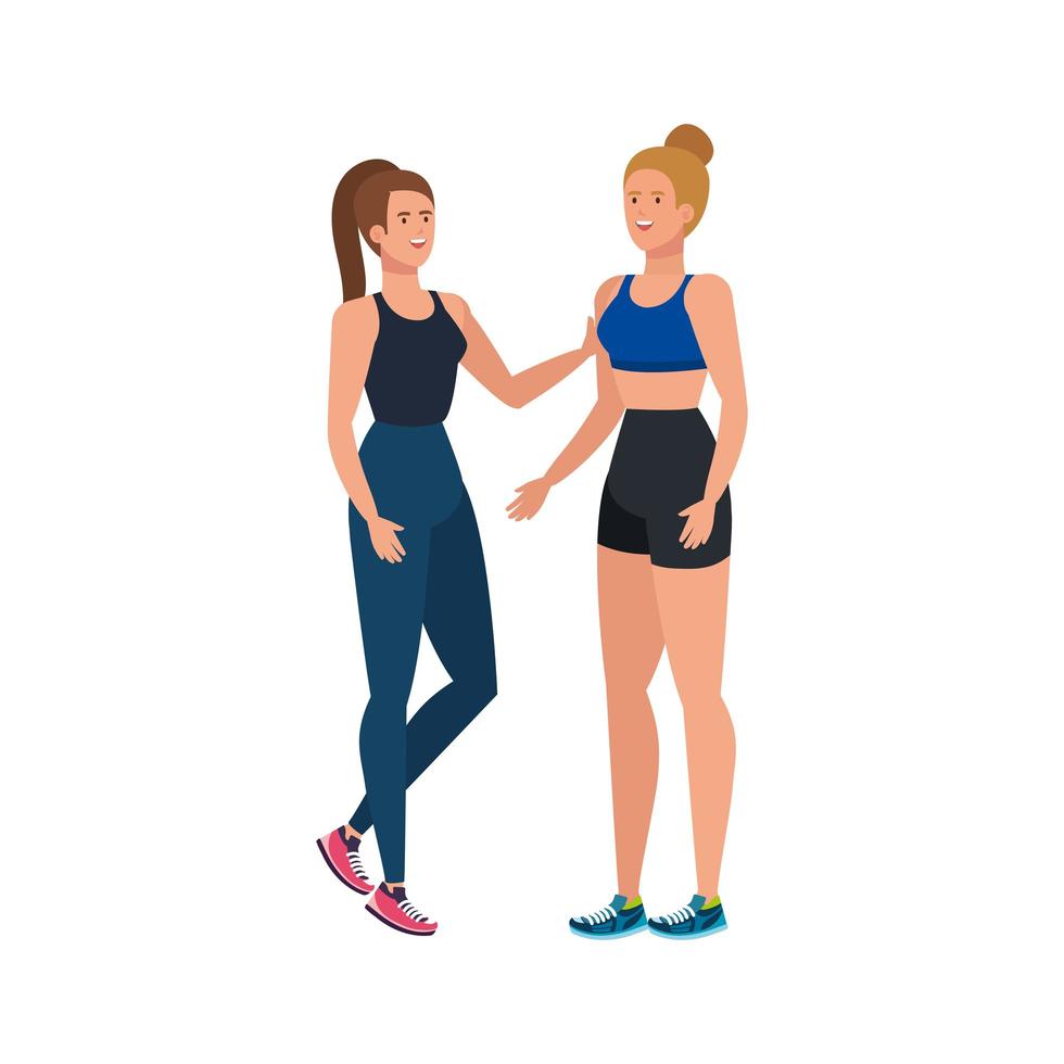 jonge vrouwen atleet avatar karakter vector