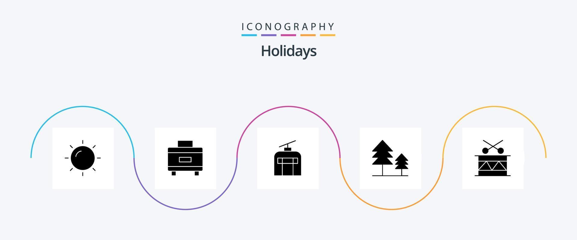 vakantie glyph 5 icoon pak inclusief vakantie. trommel. vakantie. kerstmis. vakantie vector