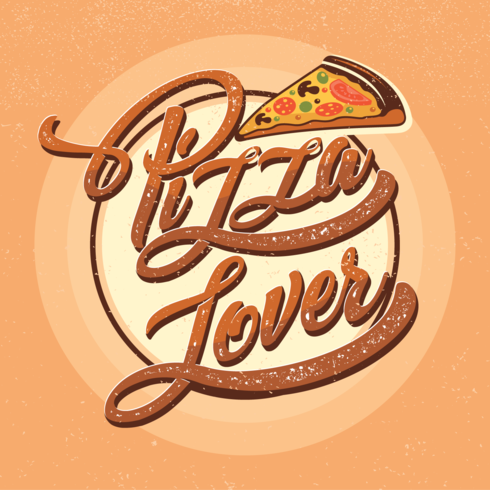 Pizza Minnaar Typografie vector