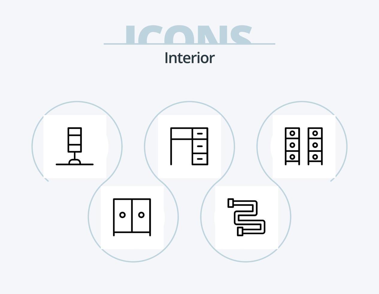 interieur lijn icoon pak 5 icoon ontwerp. . tafel. . interieur vector