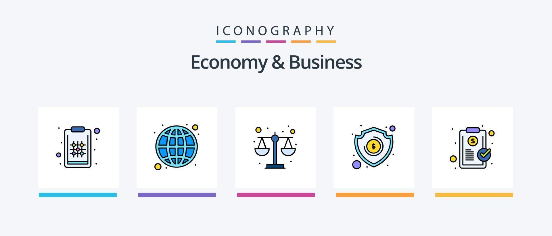 economie en bedrijf lijn gevulde 5 icoon pak inclusief document. waarschuwing. ontwikkeling. bom. deadline. creatief pictogrammen ontwerp vector