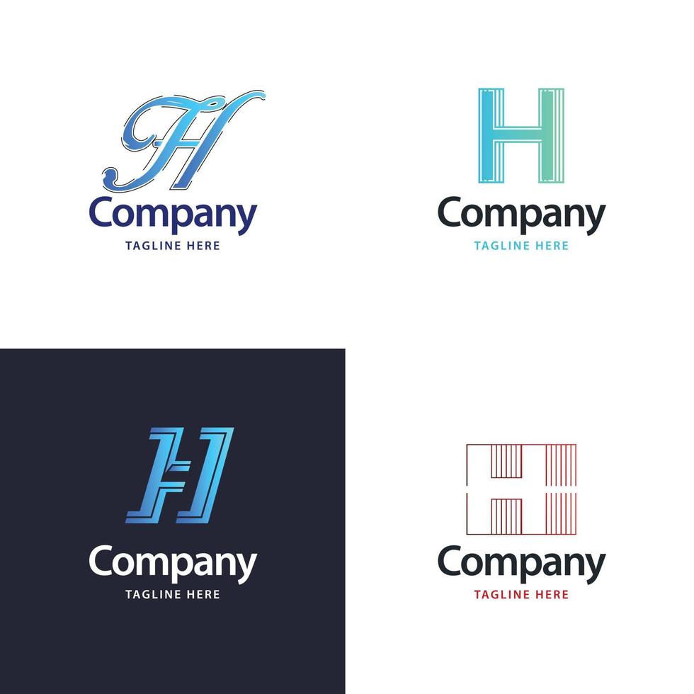 brief h groot logo pak ontwerp creatief modern logos ontwerp voor uw bedrijf vector