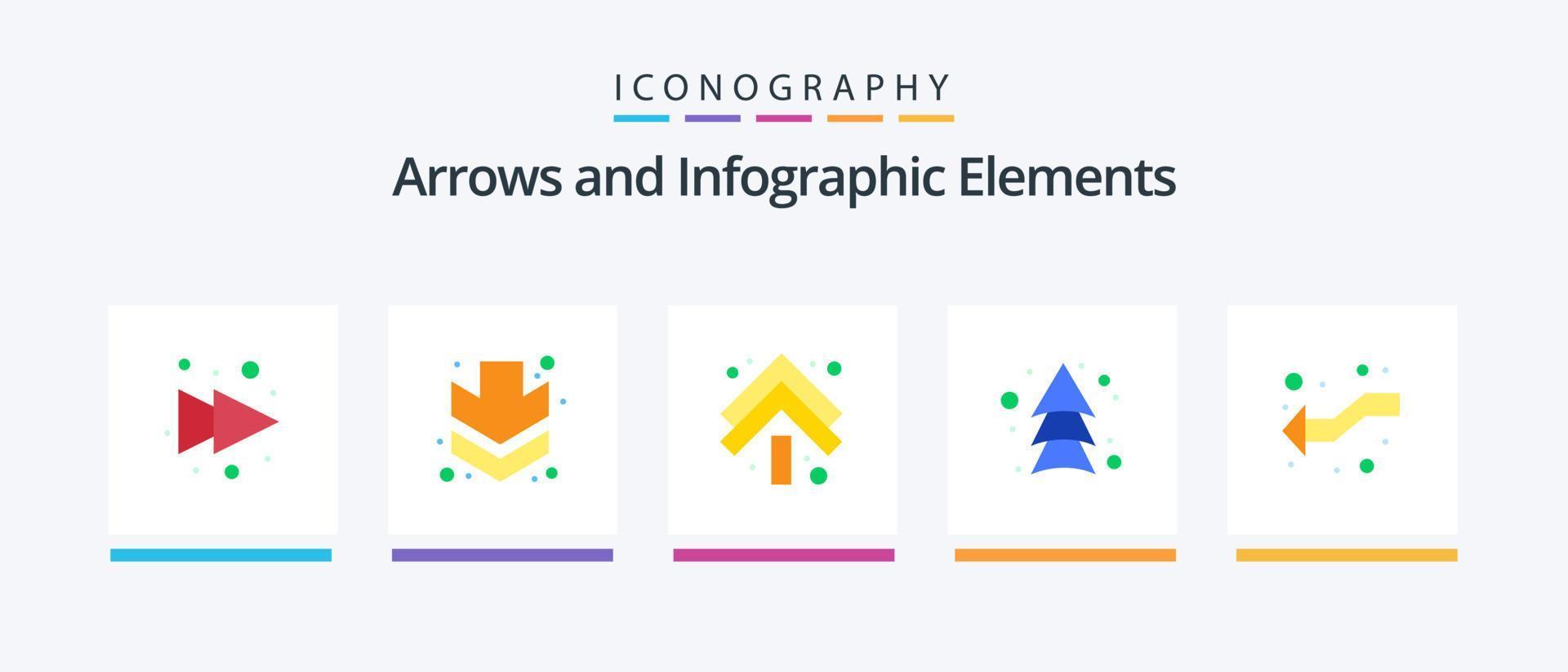 pijl vlak 5 icoon pak inclusief links. snijden. omhoog. pijlen. omhoog. creatief pictogrammen ontwerp vector