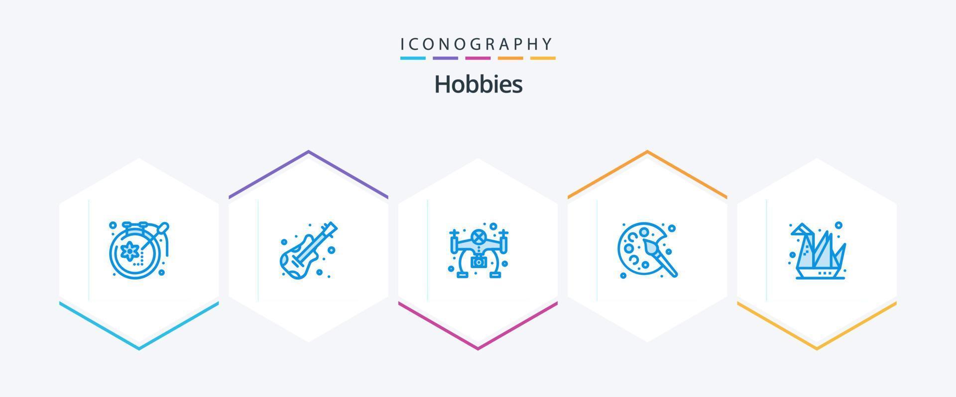 hobby's 25 blauw icoon pak inclusief papier. hobby's. hobby. ontwerp. hobby's vector