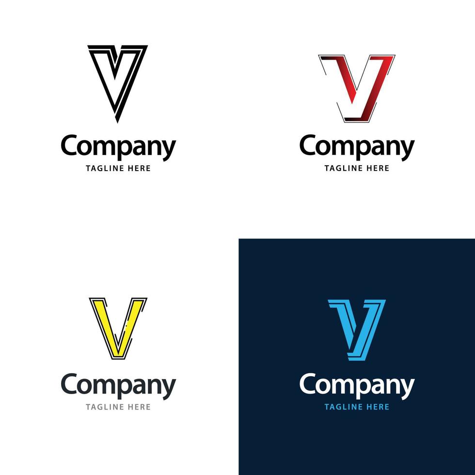 brief v groot logo pak ontwerp creatief modern logos ontwerp voor uw bedrijf vector