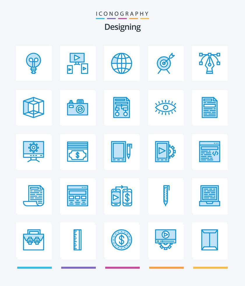 creatief ontwerpen 25 blauw icoon pak zo net zo afbeelding. hulpmiddel. internetten. grafisch. doel vector