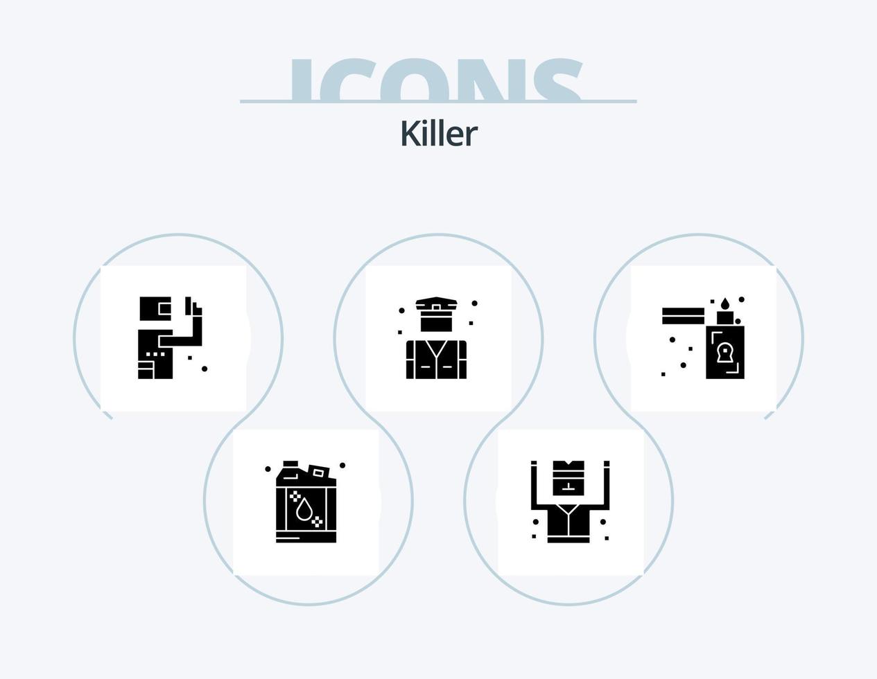 moordenaar glyph icoon pak 5 icoon ontwerp. vlam. veiligheid. Sluipmoordenaar. politie. bedrijf vector