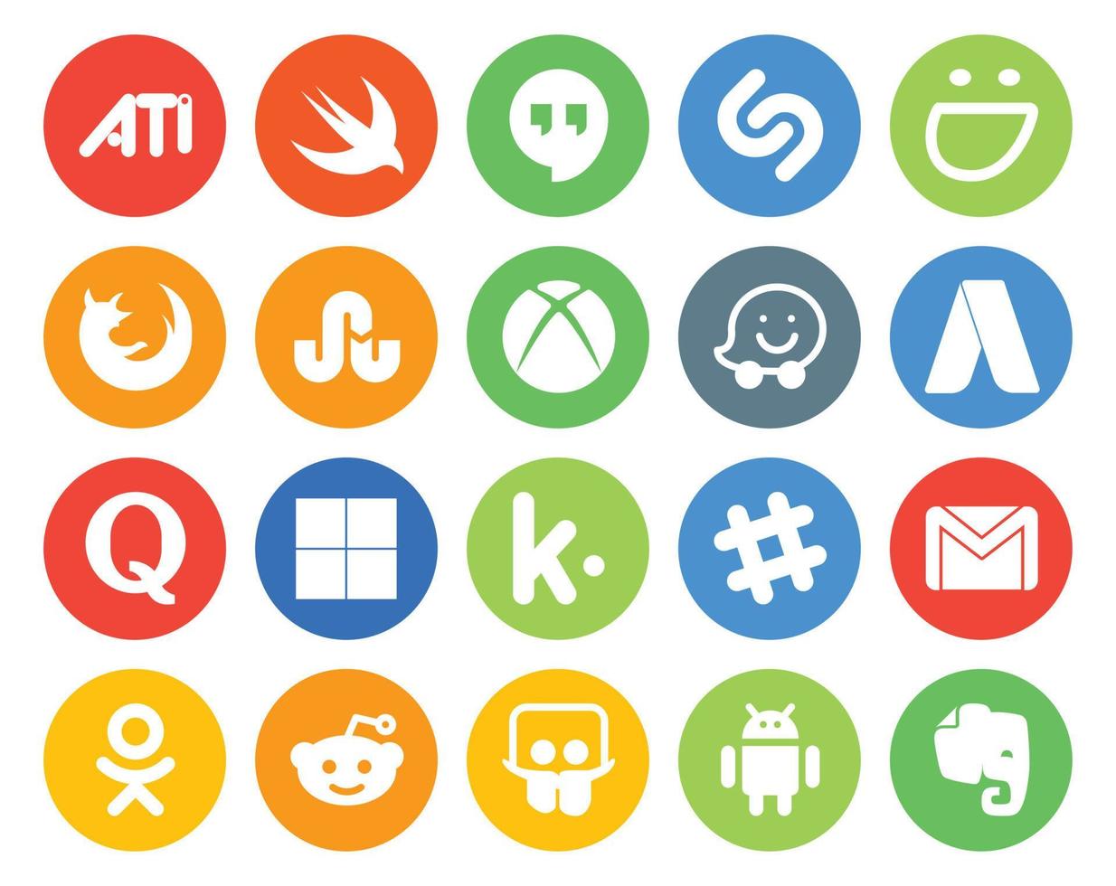 20 sociaal media icoon pak inclusief Gmail speling xbox kik vraag vector