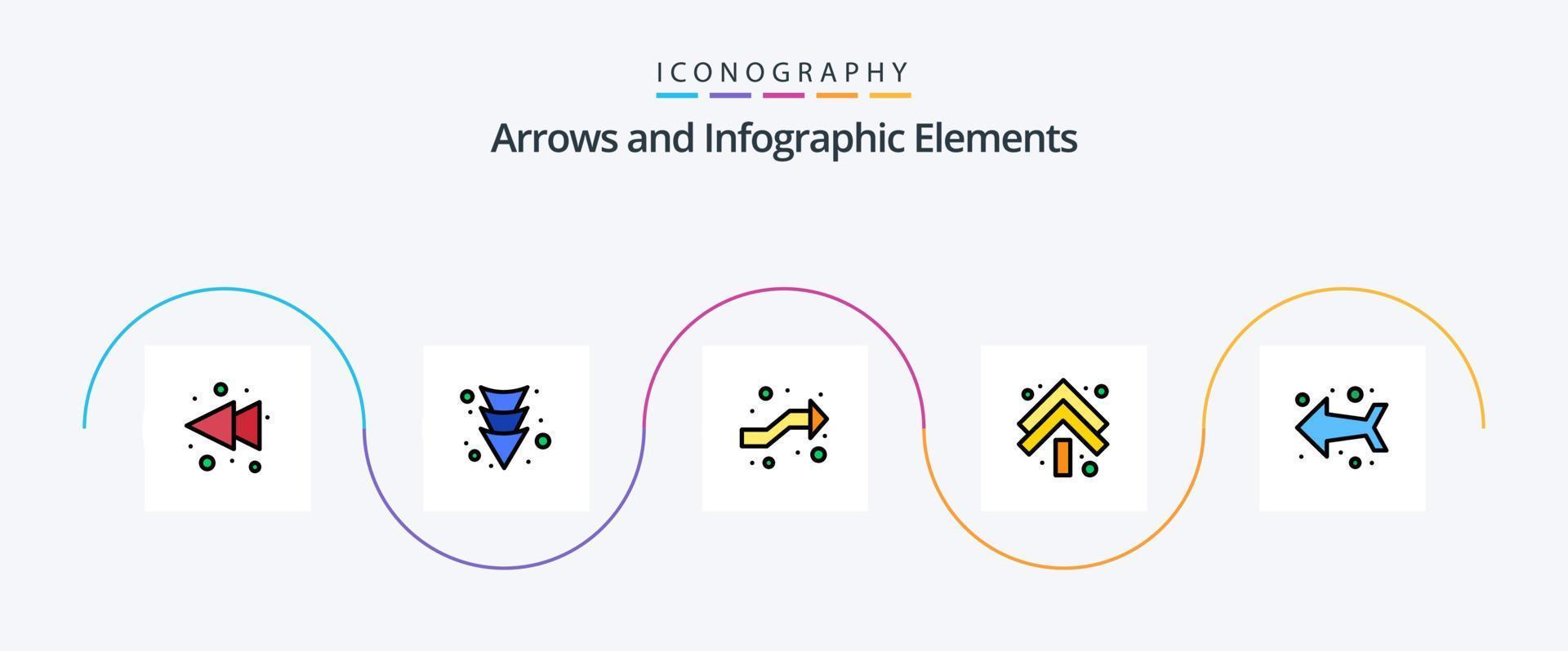 pijl lijn gevulde vlak 5 icoon pak inclusief links. kruispunt. pijl. omhoog vector