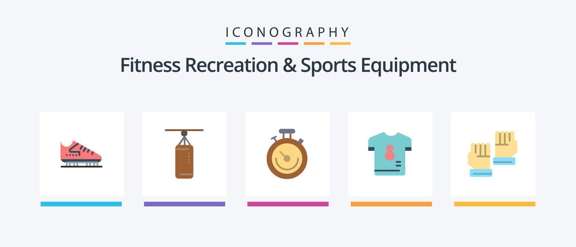 geschiktheid recreatie en sport- uitrusting vlak 5 icoon pak inclusief voetbal. speler. ponsen. uitrusting. tijd. creatief pictogrammen ontwerp vector