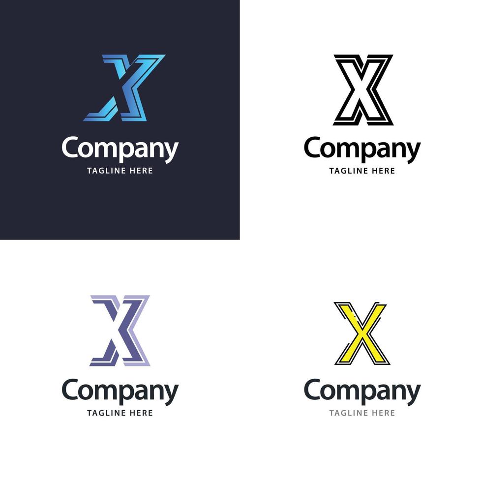 brief X groot logo pak ontwerp creatief modern logos ontwerp voor uw bedrijf vector