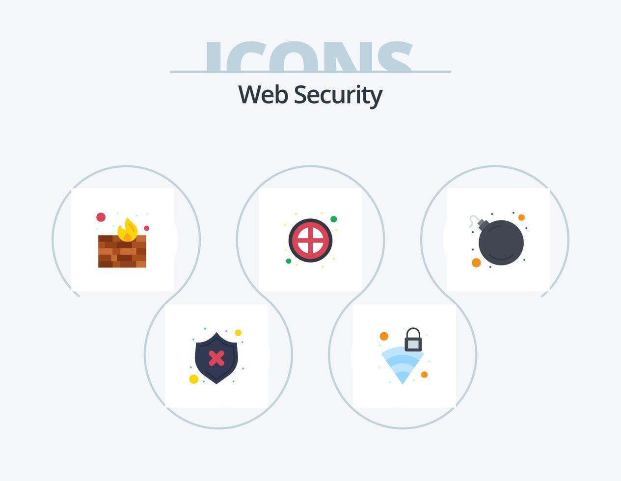web veiligheid vlak icoon pak 5 icoon ontwerp. bedreiging. ui. Wifi. teken. verbod vector