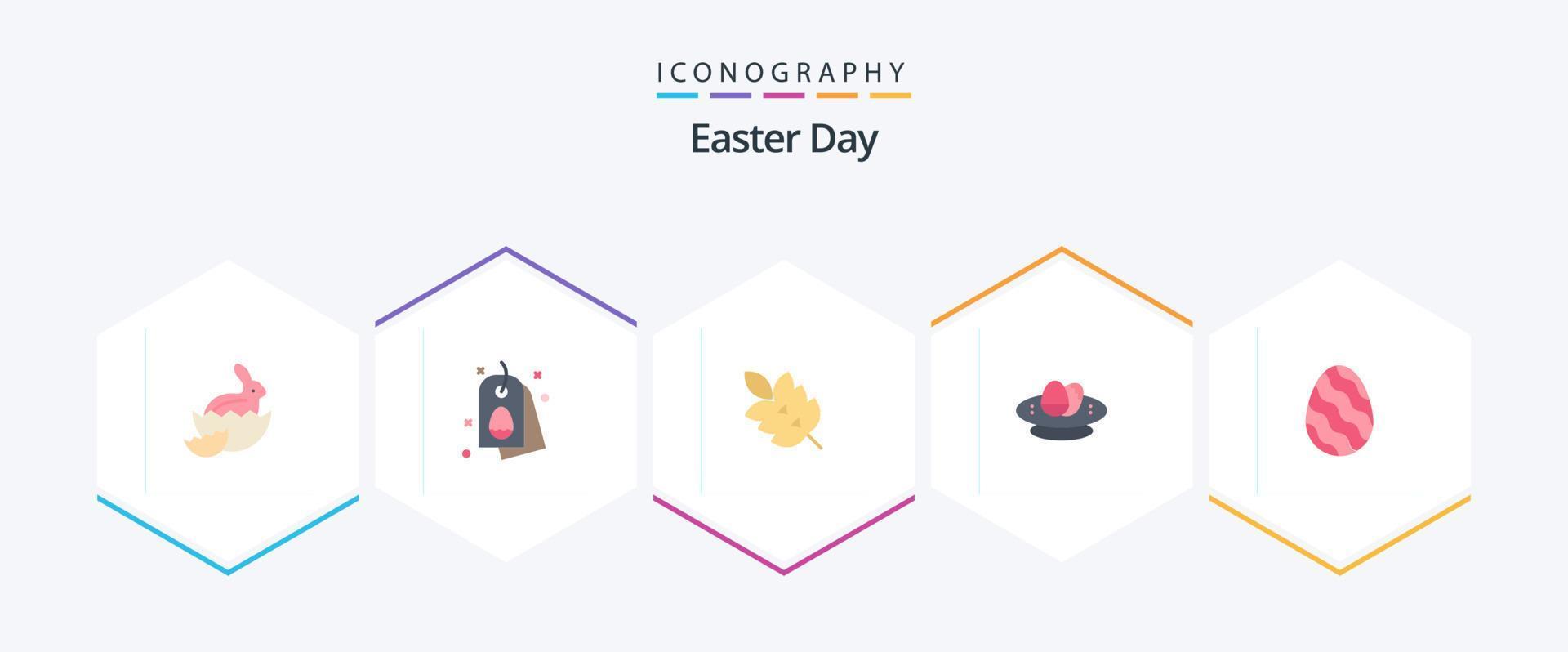 Pasen 25 vlak icoon pak inclusief nest. Pasen. ecologie. viering. voorjaar vector