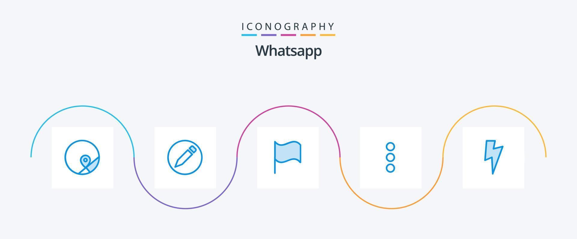 WhatsApp blauw 5 icoon pak inclusief . ui. vlag. eenvoudig. ui vector