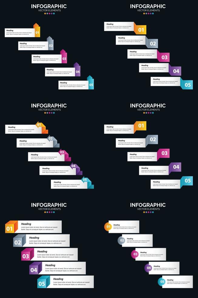 maken uw presentatie staan uit met onze vector 6 infographics pak.