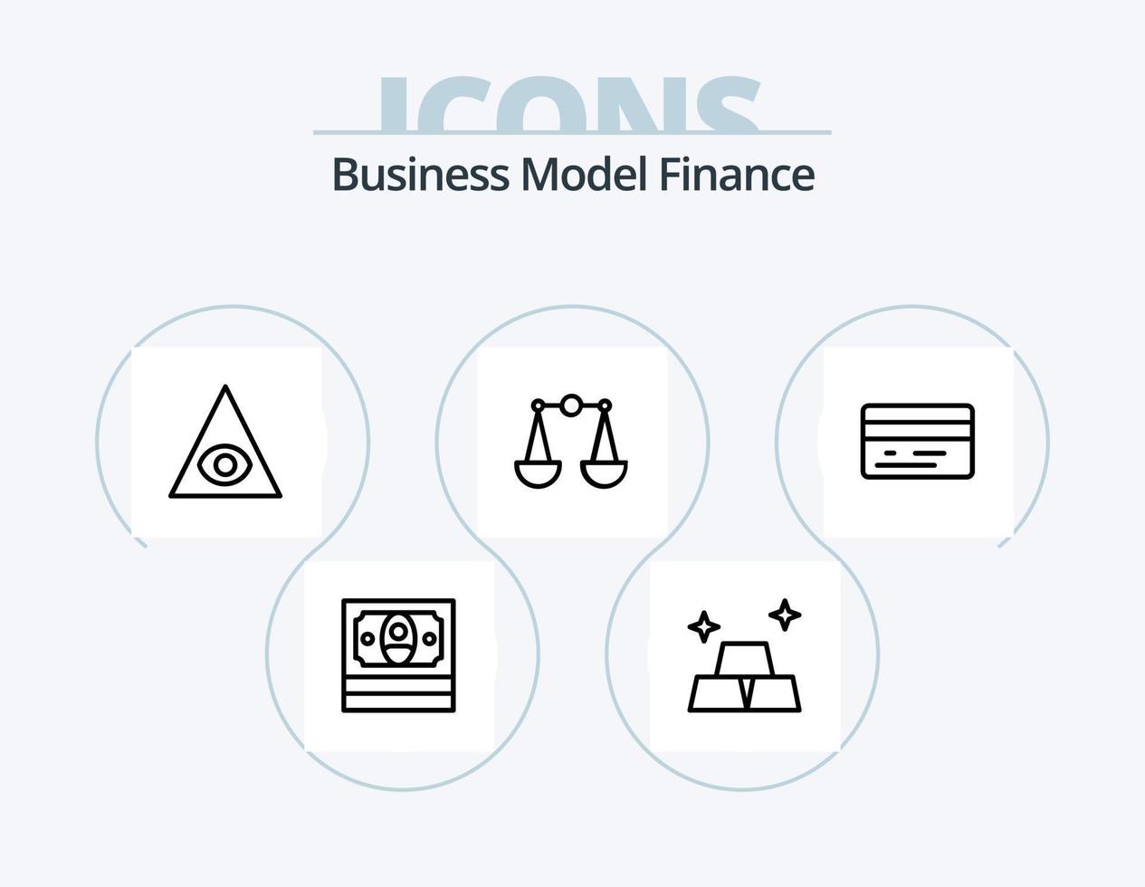 financiën lijn icoon pak 5 icoon ontwerp. . val. vector