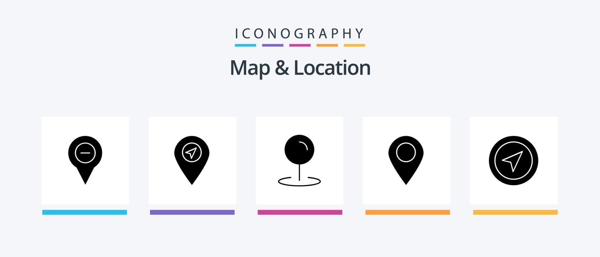 kaart en plaats glyph 5 icoon pak inclusief . pin. plaats. wijzer. plaats. creatief pictogrammen ontwerp vector