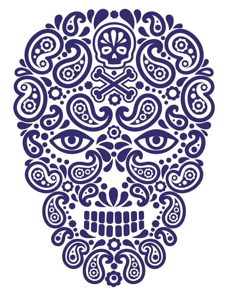 schedel met paisley-ontwerp vector