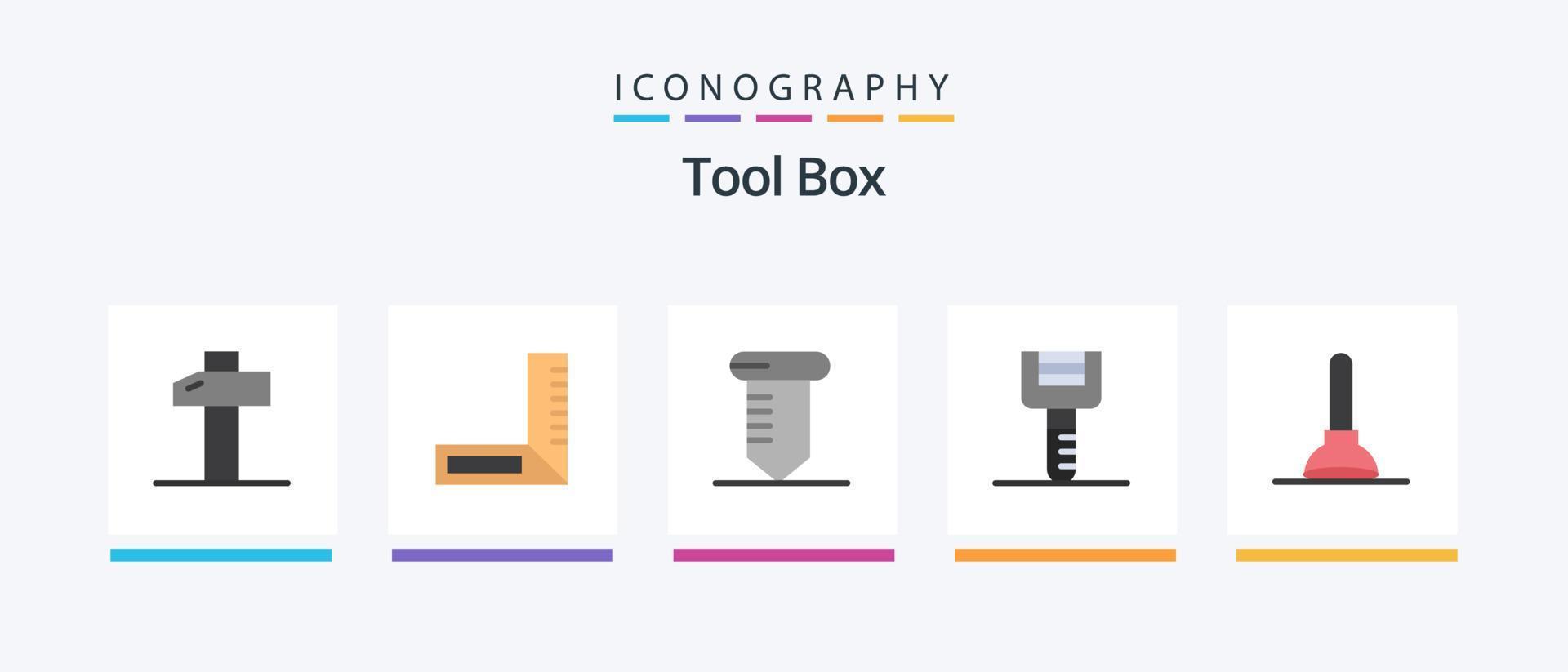 gereedschap vlak 5 icoon pak inclusief . hulpmiddel. hulpmiddelen. toilet. hulpmiddelen. creatief pictogrammen ontwerp vector