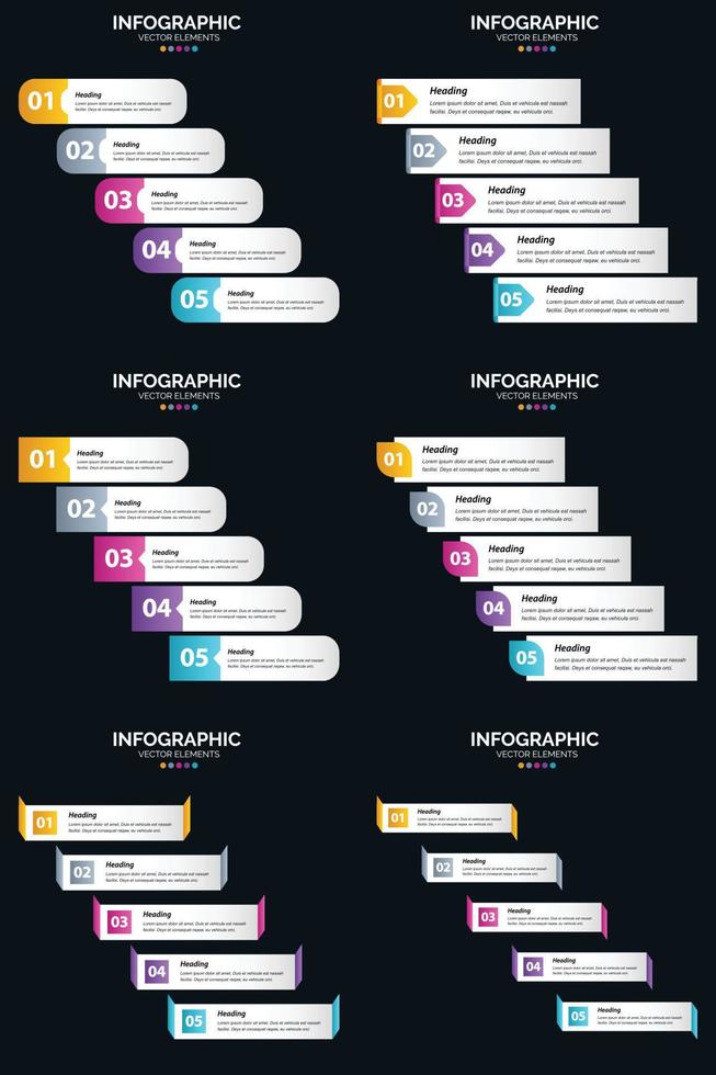 gebruik onze vector 6 infographics pak naar brengen uw presentatie naar leven.