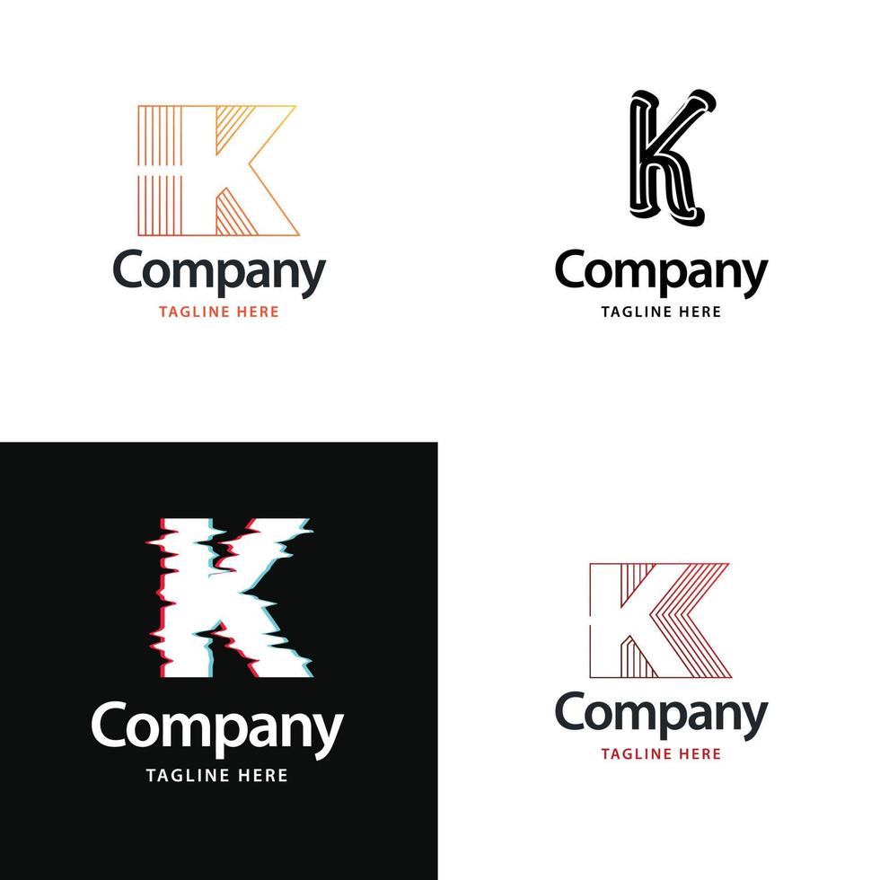 brief k groot logo pak ontwerp creatief modern logos ontwerp voor uw bedrijf vector