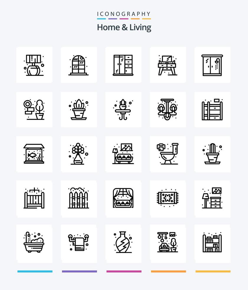 creatief huis en leven 25 schets icoon pak zo net zo leven. fabriek. scherm. leven. badkamer vector