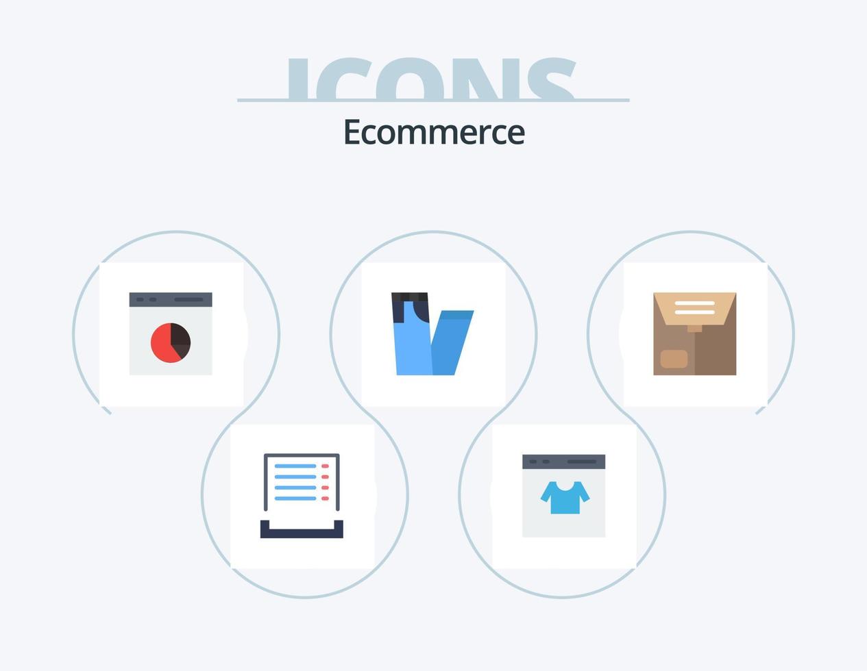 ecommerce vlak icoon pak 5 icoon ontwerp. handel. jeans. winkelen. mode. tarief vector