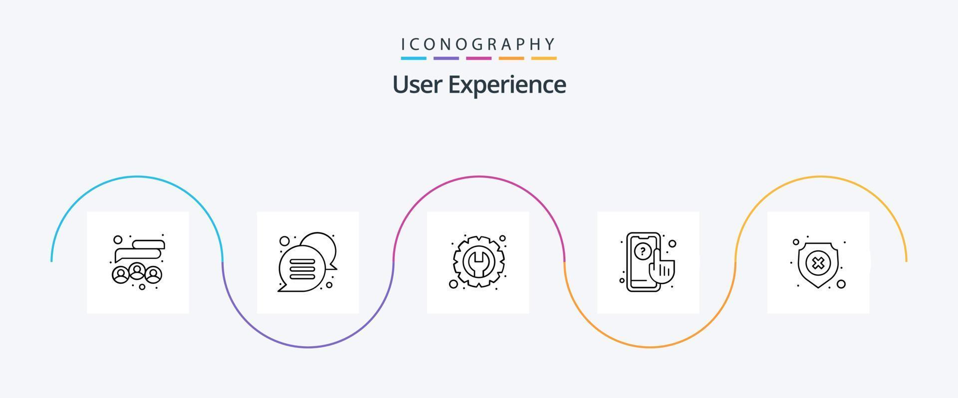 gebruiker ervaring lijn 5 icoon pak inclusief bescherming. Klik. versnelling. silhouet. analyseren vector