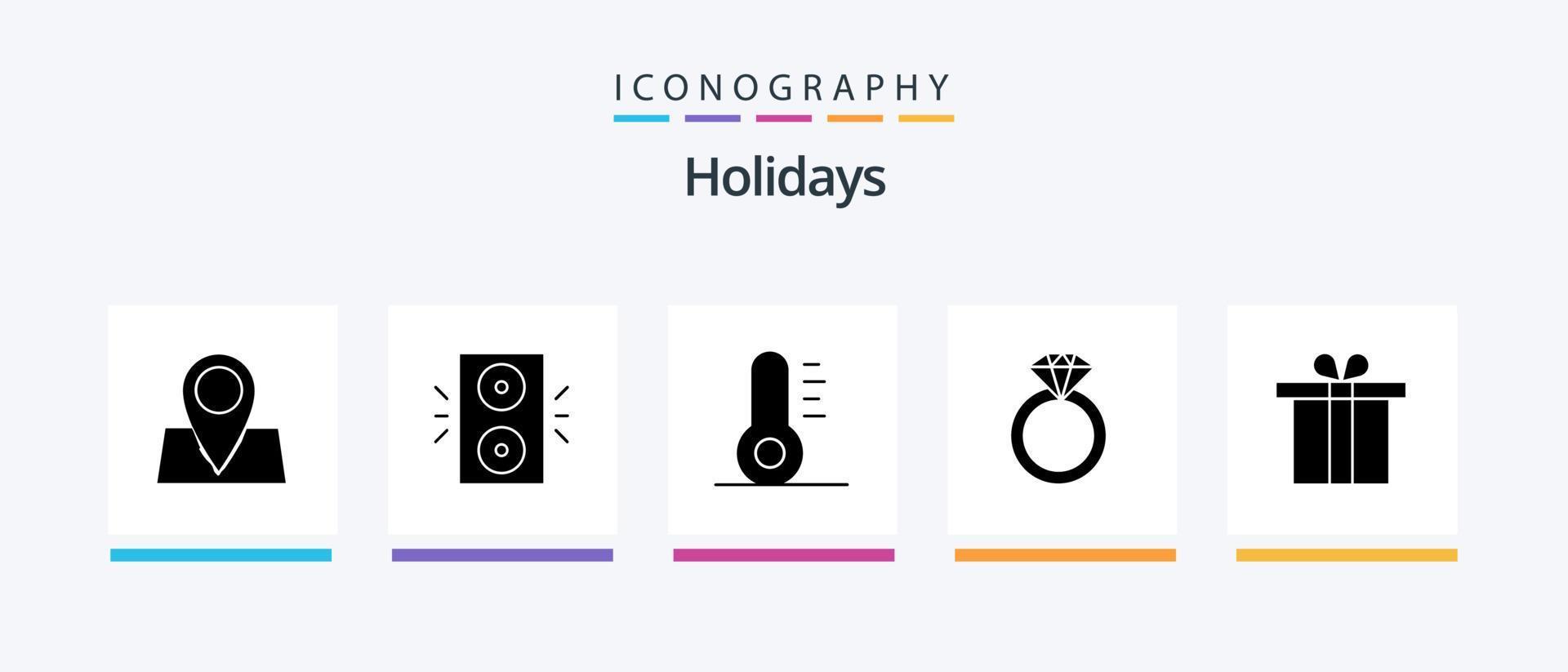 vakantie glyph 5 icoon pak inclusief . vakantie. kerstmis. geschenk. ring. creatief pictogrammen ontwerp vector