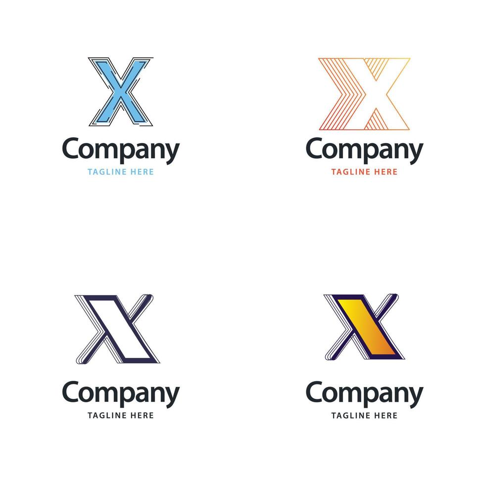 brief X groot logo pak ontwerp creatief modern logos ontwerp voor uw bedrijf vector