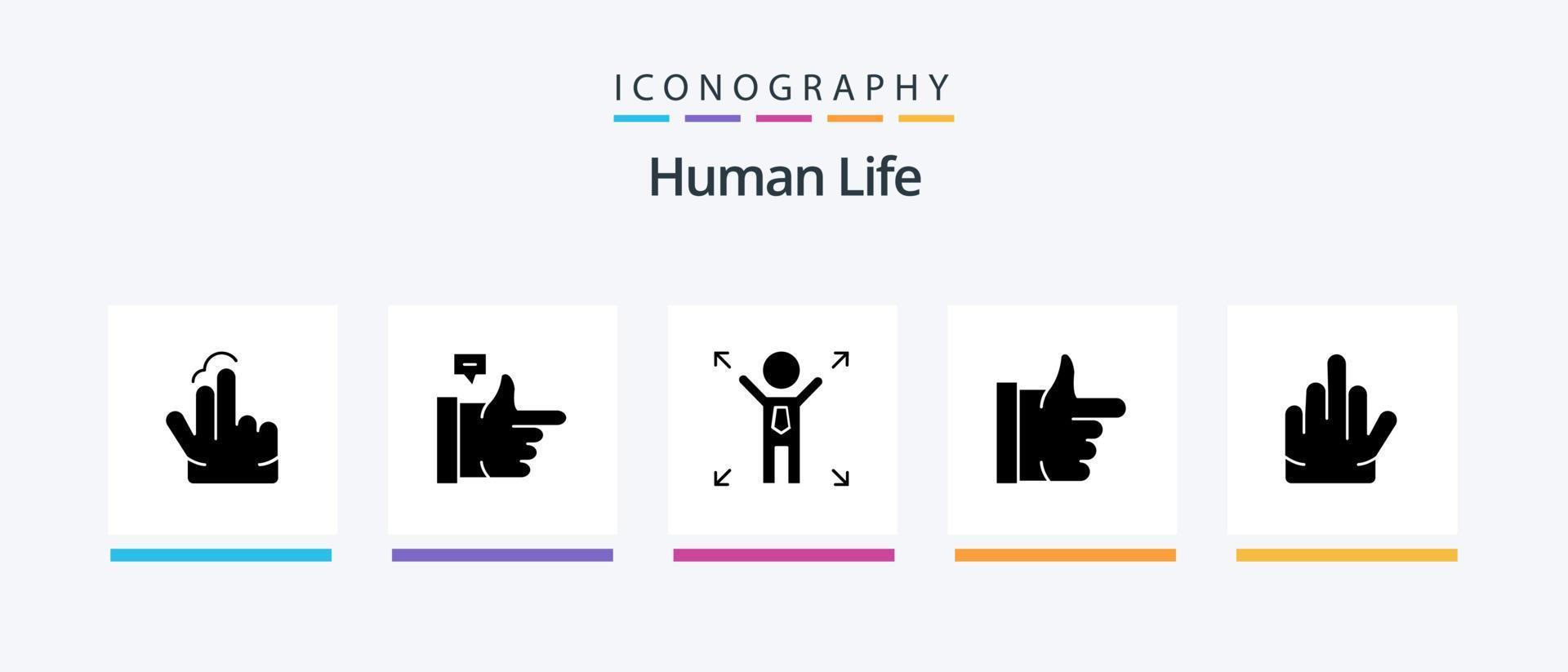menselijk glyph 5 icoon pak inclusief . hou op. Mens. hand. duimen omhoog. creatief pictogrammen ontwerp vector