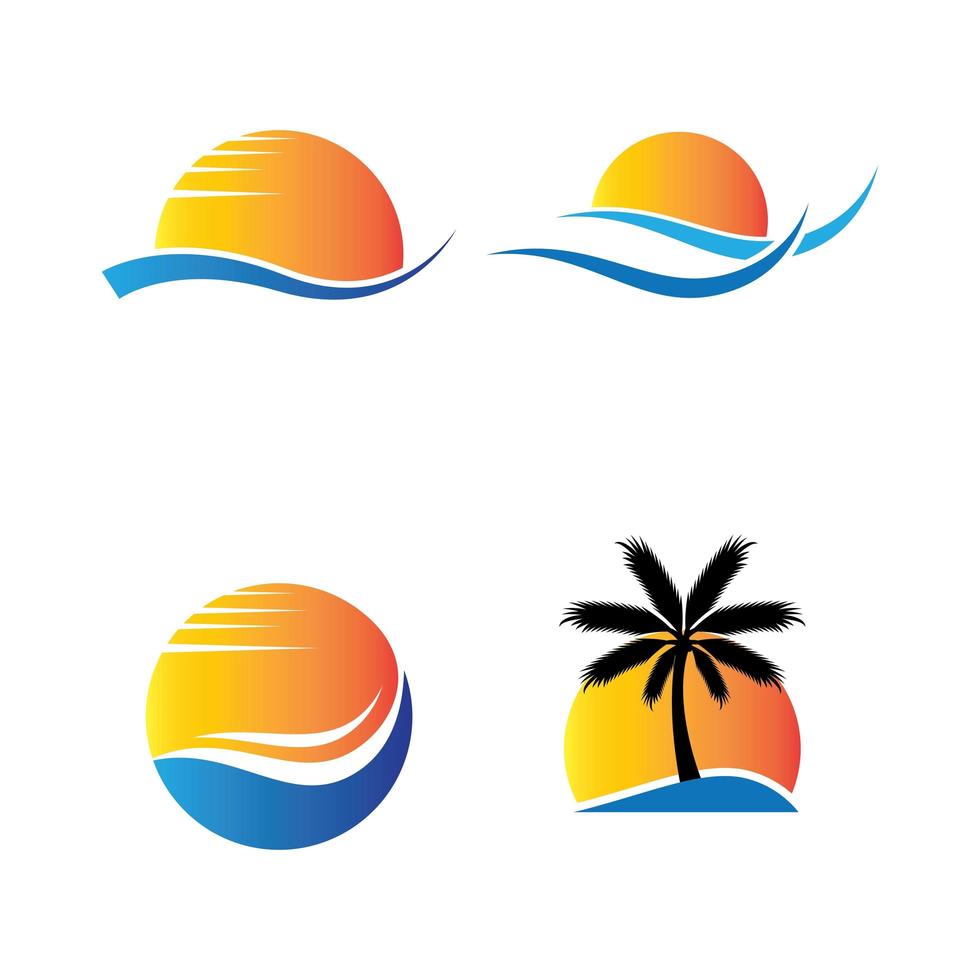 zonsondergang logo afbeeldingen vector